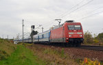 Mit dem EC 379 aus Kiel rollt 101 031 am 29.10.16 durch Zeithain nach Dresden.
