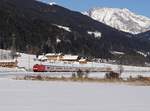 Die 101 029 mit einem EC am 28.01.2017 unterwegs bei Radstadt.