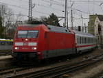 101 114 zog am 2.3.20 um 15:01 Uhr den EC 114 (Klagenfurt Hbf-Dortmund Hbf) in den Ulmer Hbf ein.