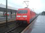 101 009-9 schob den Ic nach Norddeich Mole am 08.09.2007 aus dem Hbf von Hannover