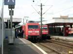 101 098 und 101 019 stehen am 21.08.08 mit ihren IC im Hbf Hannover.