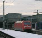 101 117-0 hatten den IC 2013 nach Stuttgart und macht sich nun auf den Weg ins BW Stuttgart Hbf 17.1.09