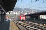 Am 7.1.2009 rangiert die 101 078-4 von DB Fernverkehr im Ulmer Hauptbahnhof.