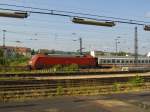 Am 27.06.2005 war 101 016-4 die ehemalige Italia am IC 328  Alpenland  in Aschaffenburg Hbf.