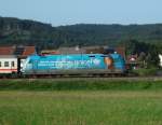 Mitzieher auf 101 016 am 5.Juli 2011. Sie war mit dem IC 2209 bei Gundelsdorf unterwegs.