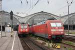 145 042-8 Fhrt Richtung Dresden mit dem RE Saxonia an 120 133-4 & 101 128-7 vorbei Leipzig Hbf 11.06.2011