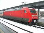 101 129-5 als Schublok fr IC Stralsund-Karlsruhe in Schwerin HBF