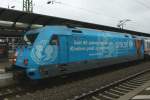 Im Portrait die 101 016-4 (Unicef) mit dem IC 2351 Saarbrcken - Stuttgart am 27.01.2012 in Kaiserslautern