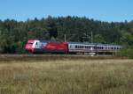 101 080  CEWE  als Schlusslok am 03.Oktober 2013 am IC 2208 bei Halach(b.