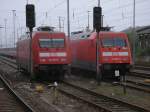 101 019 und 101 052 abgebgelt,am 12.Oktober 2013,in Stralsund.