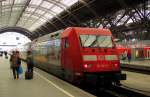 DB 101 001-6 mit dem IC 2208 von Mnchen Hbf nach Berlin Gesundbrunnen, am 20.02.2012 in Leipzig Hbf.