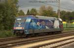 Die Adler - 101070 hatte am 9.9.2014 durch die Verspätung des aus Holland kommenden IC einen längeren Aufenthalt im Grenzbahnhof Bad Bentheim. Wegen der Verspätung wartete sie auf einem der Gütergleise im Bahnhof, wo sie sehr gut zu fotografieren war. Hier zeigt sie ihre blaue Seite.