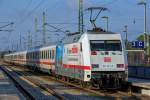 Lok 101 071 der DB am Schluss des IC 2356 nach Frankfurt (M) in Bergen auf Rügen. -  18.09.2015