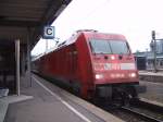 Die orientrote BR 101 001-6 am 17.03.07 am IC 2013 in Stuttgart HBF.