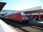 101 058-6 bei der Einfahrt in den Heidelberger HBF. Sie wird in Krze mit ihrem IC weiter nach Dortmund HBF fahren. Aufgenommen am 14.04.07