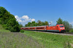 101 057 mit einem RE am 18.05.2017 bei Fahlenbach.