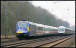 Begegnung zweier Intercity Züge am 16.4.2006 um 9.45 Uhr im Bahnhof Natrup Hagen. 101101 Europa war dabei mit dem EC 23 in Richtung Süden unterwegs. 