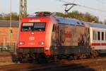 DB 101 064-4  Märklin  vor IC am 14.05.2020 ziehend durch Anklam. 