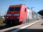 101 133-7 zog am 06.08.2007 den IC 2142 von Halle(Saale)Hbf nach Kln Hbf. Aufgrund einer Weichenstrung fuhr der IC 2037 (nun IC 2142) bis nach Halle(Saale) und endete bzw. startete von dort. Ein IC Ersatzzug aus sieben Apmz Wagen und einen Bpmbdzf Wagen fuhr dann von Leipzig Hbf nach Halle(Saale)Hbf. Die Zuglok war 120 120-1.