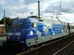 Der EC 100 mit der neuen Werbelok der DB Azubis  Wir Menschen sind alle gleich !  BR 101 102-2 aus Chur bei der Einfahrt im Bochumer Hbf.,nach HH Altona.(04.09.2007) 