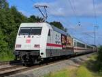 101 110 (50 Jahre IC) am Schluss von IC 2207 nach Köln in Rheine=Bentlage, 30.05.2023