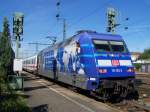 Die Br.101 102-2 ist am 21.September 2007 mit einem IC von Nrnberg Hbf nach Karlsruhe Hbf unterwegs. Hier im Bahnhof Aalen.