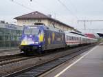 Br.101 101-4  Europa  bei der Einfahrt in den Bahnhof Aalen. Dieser IC fuhr von Nrnberg Hbf nach Karlsruhe Hbf. Aufgenommen bei der Einfahrt in Aalen am 28.September 2007