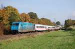 101 016-4 zieht am 03.10.07 den IC 2160 von Nrnberg HBF nach Karlsruhe HBF, hier in Aalen-Hofen aufgenommen.