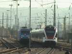 Br 101 102 Wir Menschen sind alle Gleich  und der Flirt der SBB RABe 521 im Basel Bad Bf am 28.01.2008