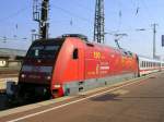 Eine strahlende 101 047-9  150 Jahre Feuerwehr Ulm  vor IC 2025 nach Frankfurt/Main Hbf., Gleis 16 Dortmund Hbf.(20.09.2008)