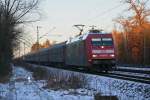 101 001 (ARD Buffet) mit einem Turnuszug am 24.01.2009 in Haar (bei Mnchen).