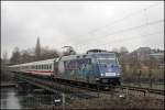 Die ADLER: Das erstemal das ich sie ablichten konnte war heute. 101 070  Die ADLER MANNHEIM  berquert mit dem IC 2044, Leipzig Hbf - Kln Hbf, den Harkortsee bei Wetter(Ruhr). (21.02.2009)