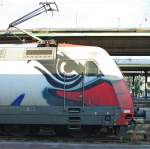 Detailaufnahme des bsen Blicks der 101 070-1  Adler Mannheim .