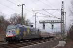 101 101-4 mit einem IC in Richtung Braunschweig kurz hinter Magdeburg Hbf. Fotografiert am Platz des 17. Juni/Sachsenring am 14.03.2010. 