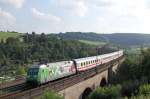 101 040-4 F  Fan Connection  mit dem IC 2356 Stralsund - Dsseldorf Flgh. auf dem Bekeviadukt in Altenbeken, 4.7.2010.