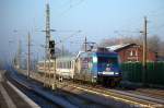 101 070-1  Adler Mannheim  mit dem EC 249 nach Krakow Glowny in Rathenow. 29.01.2011