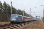 101 070 am 27.02.2011 mit EC 179 in Chorin