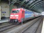 101 001-6  Canarias  am InterCity 2457 nach Stralsund. BHF, 12.04.2006