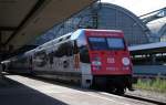 IC 2364 (Stuttgart Hbf-Offenburg) mit Schublok 101 025-5  packendes Sdafrika  in Karlsruhe 9.7.12