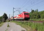 Und nochmal die 101 080-0  Cewe Fotobuch  auf der Rcktour mit dem AZ Richtung Norden. Aufgenommen am 22.05.2012 an der Nordeinfahrt nach Eschwege.