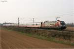 101 110-5  Eintracht Frankfurt  nimmt mit dem IC 2271 (Kassel-Heidelberg) die letzten Etappe nach Heidelberg Hbf in Angriff.