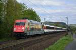 101 016 am EC 8 nach Hamburg-Altona bei der Einfahrt Bonn-Beuel am 29.04.13!