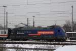 101 100  Energiewende  am 22.1.13 bei der Ausfahrt in Duisburg Hbf.