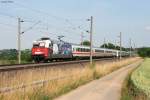 101 070  Adler Mannheim  mit dem IC 2364 Stuttgart-Offenburg bei Pulverdingen. Diese Leistung fhrt normalerweise Steuerwagen voraus. Das Bild wurde nur mglich, weil der Zug gedreht war. Aufgenommen am 02.07.2013.