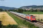 101 118 am EC 391 Frankfurt-Linz bei Weinheim-Ltzelsachsen. Aufgenommen am 13.07.2013.