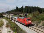 Die 101 015 mit einem EC am 22.09.2013 unterwegs bei Teisendorf.