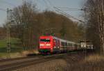 Am 23.02.2014 war Werbelok  Panoramareisen  101029 mit dem IC 2217 um 12.46 Uhr   hier bei Hasbergen in Richtung Stuttgart unterwegs.