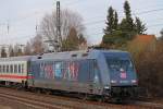 DB Fernverkehr 101 025  Starlight Express  am 23.2.14 in Düsseldorf-Angermund.