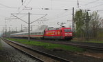 DB 101 001-6 mit dem IC 2252 von Leipzig Hbf nach Frankfurt(M) Flughafen Fernbf, am 01.05.2013 bei der Ausfahrt in Naumburg (S) Hbf.