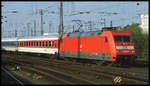 101057 fährt hier am 23.4.2001 um 17.33 Uhr mit einem Interregio nach Koblenz in Münster in Westfalen ab.